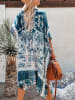 Milan Kiss Kimono in Dunkelblau/ Weiß