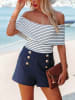 Milan Kiss Bluse in Creme/Schwarz