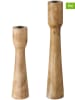 Boltze 2er-Set: Kerzenleuchter "Caldeas" in Hellbraun