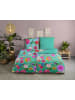 HAPPINESS Perkal beddengoedset "Suzy" turquoise