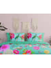 HAPPINESS Perkal beddengoedset "Suzy" turquoise