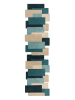 Flair Rugs Wollen loper "Collage" beige/turquoise/zwart