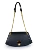 Florence Bags Leder-Schultertasche "Mavis" in Schwarz - (B)32 x (H)16 x (T)11 cm