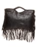 ORE10 Leder-Henkeltasche "Visal" in Schwarz - (B)35 x (H)26 x (T)6 cm