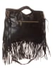 ORE10 Leder-Henkeltasche "Visal" in Schwarz - (B)35 x (H)26 x (T)6 cm