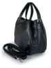 ORE10 Leder-Henkeltasche "Wesa" in Schwarz - (B)33 x (H)20 x (T)16