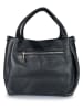 ORE10 Leder-Henkeltasche "Wesa" in Schwarz - (B)33 x (H)20 x (T)16