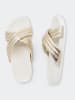 Flip Flop Pantoletten "Joy Cross Metallic" in Creme/Gold