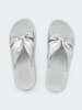 Flip Flop Keilpantoletten "Wedge bow" in Grau/ Silber