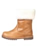 POM POM Leder-Winterboots in Hellbraun