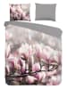 Good Morning Beddengoedset "Magnolia" grijs/lichtroze