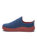 Comfortfusse Woll-Hausschuhe in Blau/ Rot