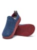 Comfortfusse Woll-Hausschuhe in Blau/ Rot