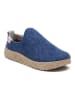 Comfortfusse Woll-Hausschuhe in Blau/ Beige