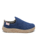 Comfortfusse Woll-Hausschuhe in Blau/ Beige