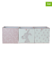 lamino Pudełka (3 szt.) w kolorze biało-jasnoróżowym - 33 x 33 x 33 cm