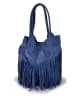 ORE10 Leder-Schultertasche "Rabar" in Dunkelblau - (B)36 x (H)45 x (T)19 cm