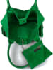 ORE10 Skórzana torebka "Rabar" w kolorze zielonym - 36 x 45 x 19 cm
