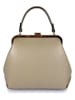ORE10 Leren handtas "Ro" taupe - (B)25 x (H)22 x (D)10 cm
