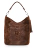 Mia Tomazzi Leren schoudertas "Rozzano" donkerbruin - (B)26 x (H)28 x (D)12 cm