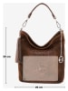 Mia Tomazzi Leren schoudertas "Rozzano" donkerbruin - (B)26 x (H)28 x (D)12 cm