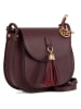 Mia Tomazzi Leren schoudertas "Farsaglia" bordeaux - (B)21 x (H)23 x (D)8 cm