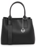 Mia Tomazzi Leren handtas "Monviso" zwart - (B)33 x (H)25 x (D)14 cm