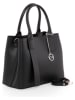 Mia Tomazzi Leder-Henkeltasche "Monviso" in Schwarz - (B)33 x (H)25 x (T)14 cm
