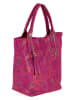Mia Tomazzi Leder-Henkeltasche "Liberazione" in Fuchsia - (B)20 x (H)35 x (T)18 cm