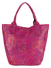 Mia Tomazzi Leder-Henkeltasche "Liberazione" in Fuchsia - (B)20 x (H)35 x (T)18 cm