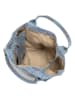 Mia Tomazzi Skórzana torebka w kolorze błękitnym ze wzorem - 20 x 35 x 18 cm