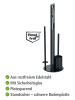 Wenko Toiletborstelgarnituur "Ravina" zwart - (H)70 x Ø 20 cm