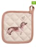 Clayre & Eef 2er-Set: Topflappen in Beige - (L)20 x (B)20 cm