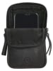HIDE & STITCHES Leder-Handytasche in Schwarz - (B)10 x (H)18 x (T)2,5 cm