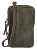 HIDE & STITCHES Leder-Handytasche in Oliv - (B)10 x (H)18 x (T)2,5 cm