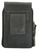 HIDE & STITCHES Skórzana torebka w kolorze czarnym na telefon - 10,5 x 17 x 1,5 cm