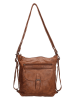 HIDE & STITCHES Leder-Umhängetasche in Cognac - (B)32 x (H)33 x (T)5 cm