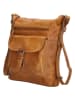 HIDE & STITCHES Leder-Umhängetasche in Ocker - (B)32 x (H)33 x (T)5 cm