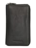 HIDE & STITCHES Leder-Handytasche in Schwarz - (B)11,5 x (H)19 x (T)3 cm