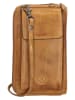 HIDE & STITCHES Leren smartphonetas okergeel - (B)11,5 x (H)19 x (D)3 cm