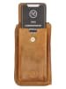 HIDE & STITCHES Leren smartphonetas okergeel - (B)11,5 x (H)19 x (D)3 cm