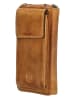 HIDE & STITCHES Leren smartphonetas okergeel - (B)11,5 x (H)19 x (D)3 cm