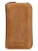 HIDE & STITCHES Leren smartphonetas okergeel - (B)11,5 x (H)19 x (D)3 cm