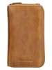 HIDE & STITCHES Skórzana torebka w kolorze musztardowym na telefon - 11,5 x 19 x 3 cm