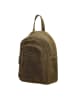 HIDE & STITCHES Leder-Rucksack in Khaki - (B)22 x (H)32 x (T)9 cm