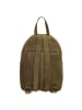 HIDE & STITCHES Leder-Rucksack in Khaki - (B)22 x (H)32 x (T)9 cm