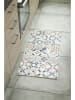 Nazar Laagpolig tapijt "Azulejo" beige/blauw