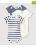 PETIT BATEAU 3-delige set: rompers blauw/donkerblauw