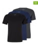 Hugo Boss 3er-Set: Shirts in Schwarz/ Dunkelblau/ Grau