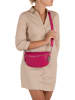 Anna Morellini Leder-Brustbeutel "Berenice" in Fuchsia - (B)25 x (H)14 x (T)1 cm